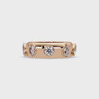 Modern Multi Shape Bezel Diamond Band Ring