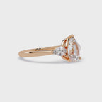 Pear-Shaped Three-Stone Diamond Engagement Ring
