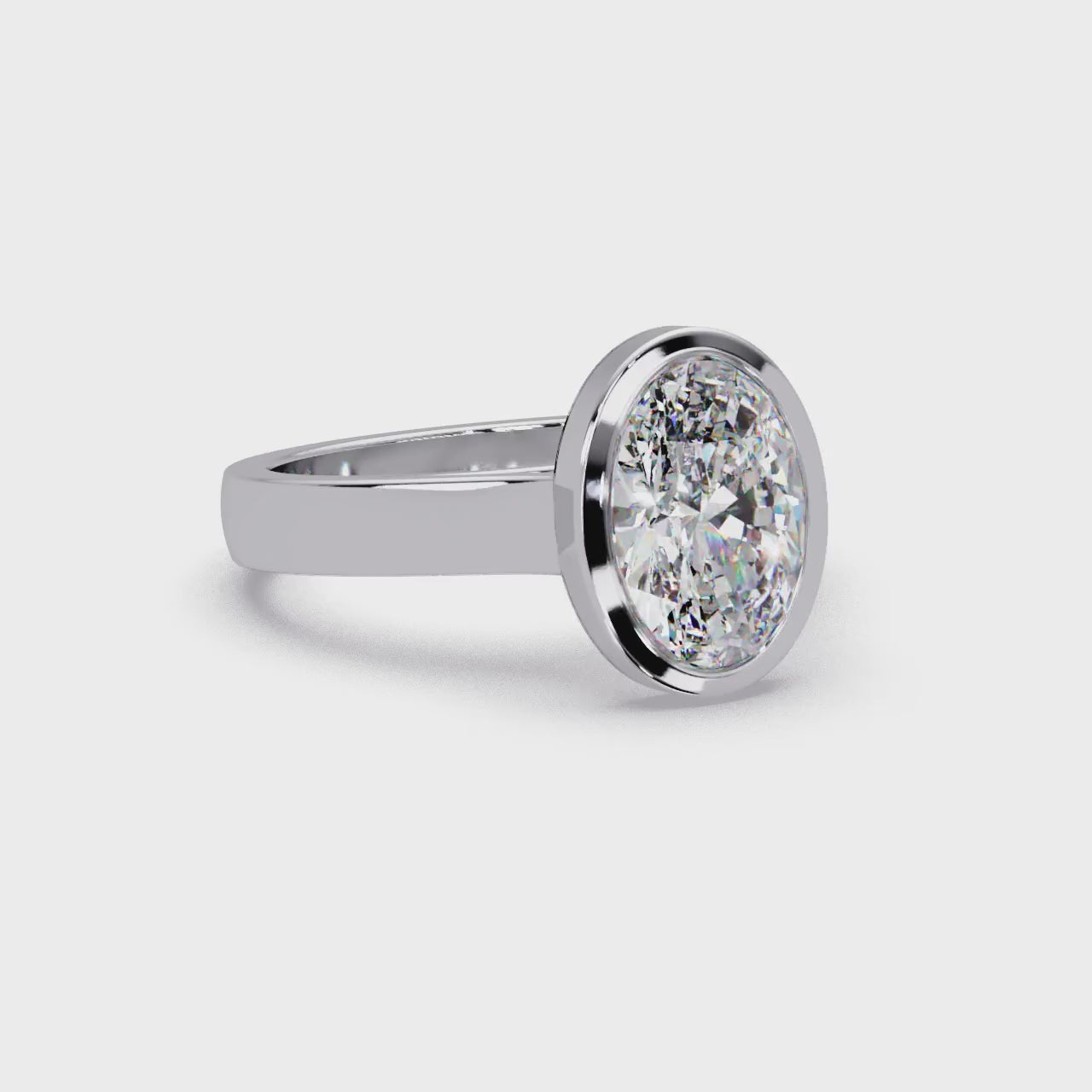 Modern Bezel Set Round Cut Diamond Ring