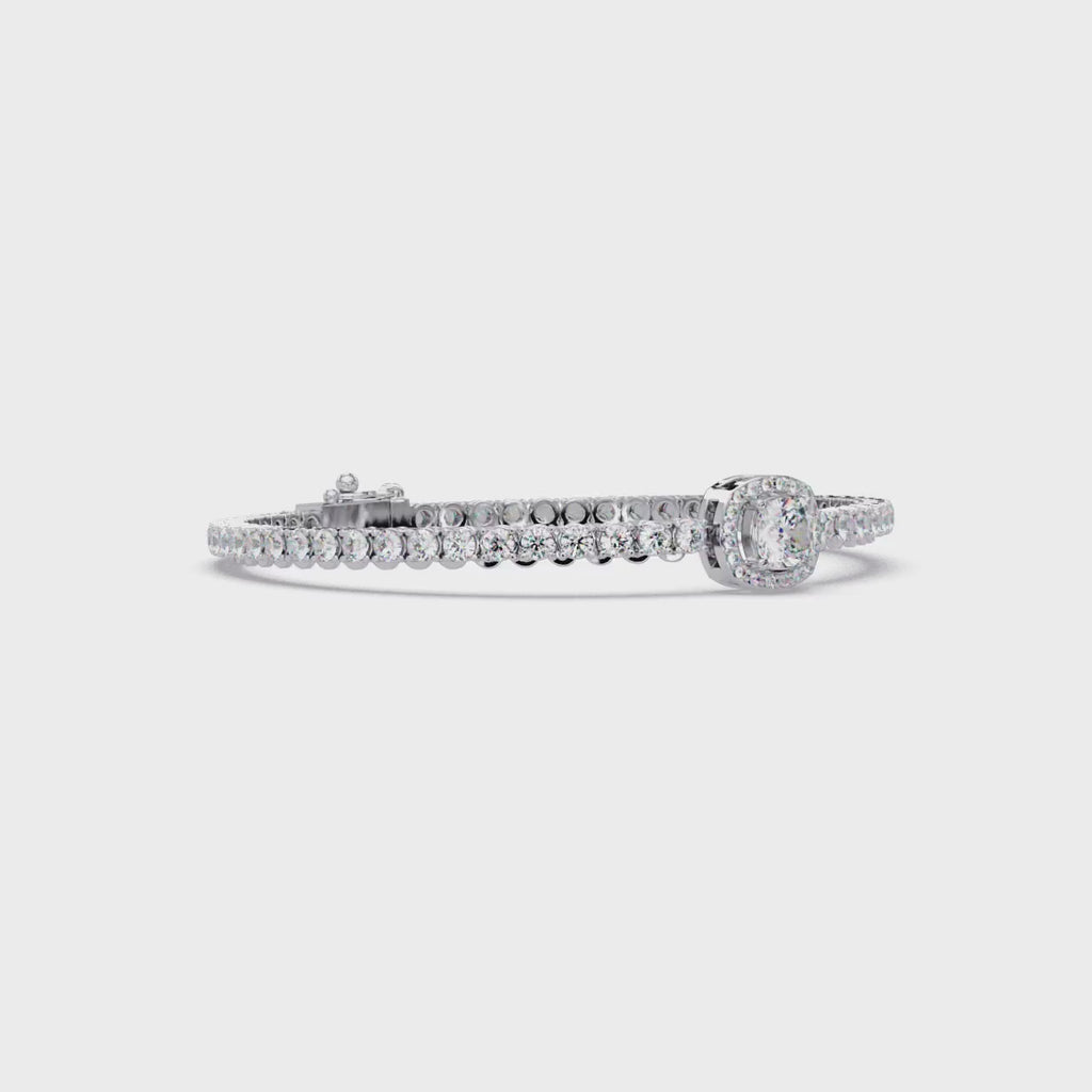 Diamond Halo Tennis Bracelet