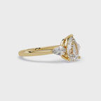 Pear-Shaped Three-Stone Diamond Engagement Ring