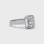 Modern Bezel Set Radiant Cut Diamond Ring