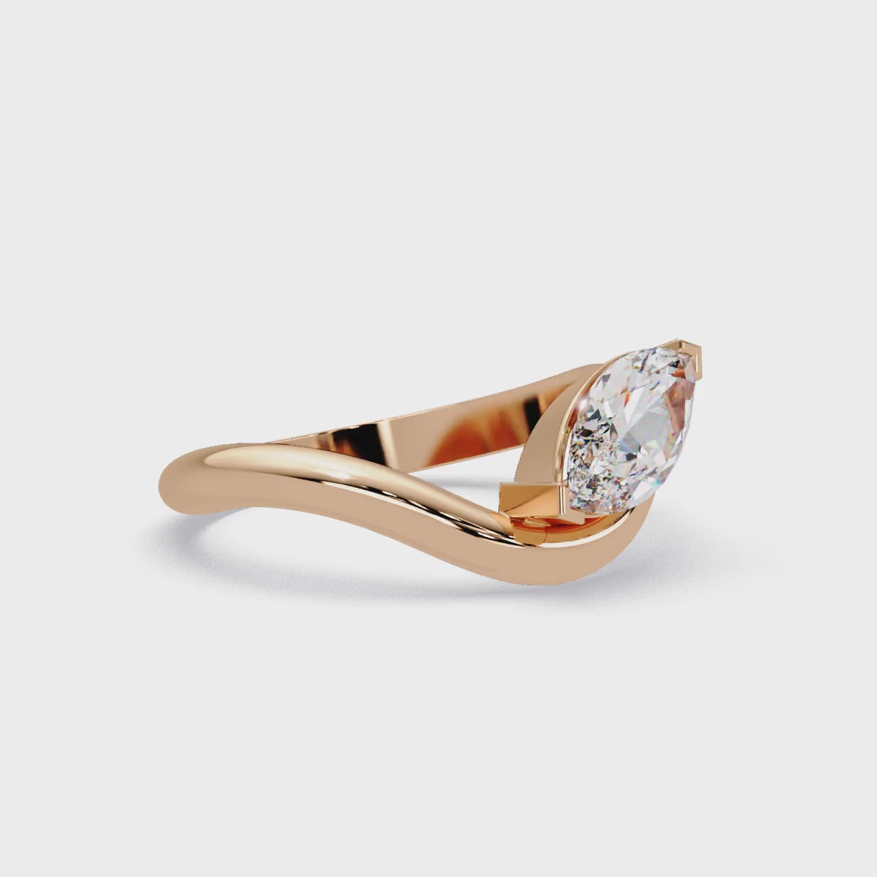 Minimalist Marquise Cut Solitaire Engagement Ring