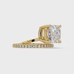 Cushion Square & Round Cut Diamond Bypass Engagement Ring