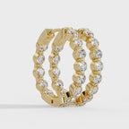 Classic Diamond Hoop Earrings | Round Brilliant Diamond Hoop Earrings