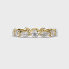 Marquise and Round Cut Diamond Eternity Ladies Ring