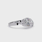 Bezel Set Cushion & Trillion Diamond Toi et Moi Engagement Ring