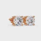 Round Brilliant Cut Solitaire Stud Earrings – 2.57 CTW