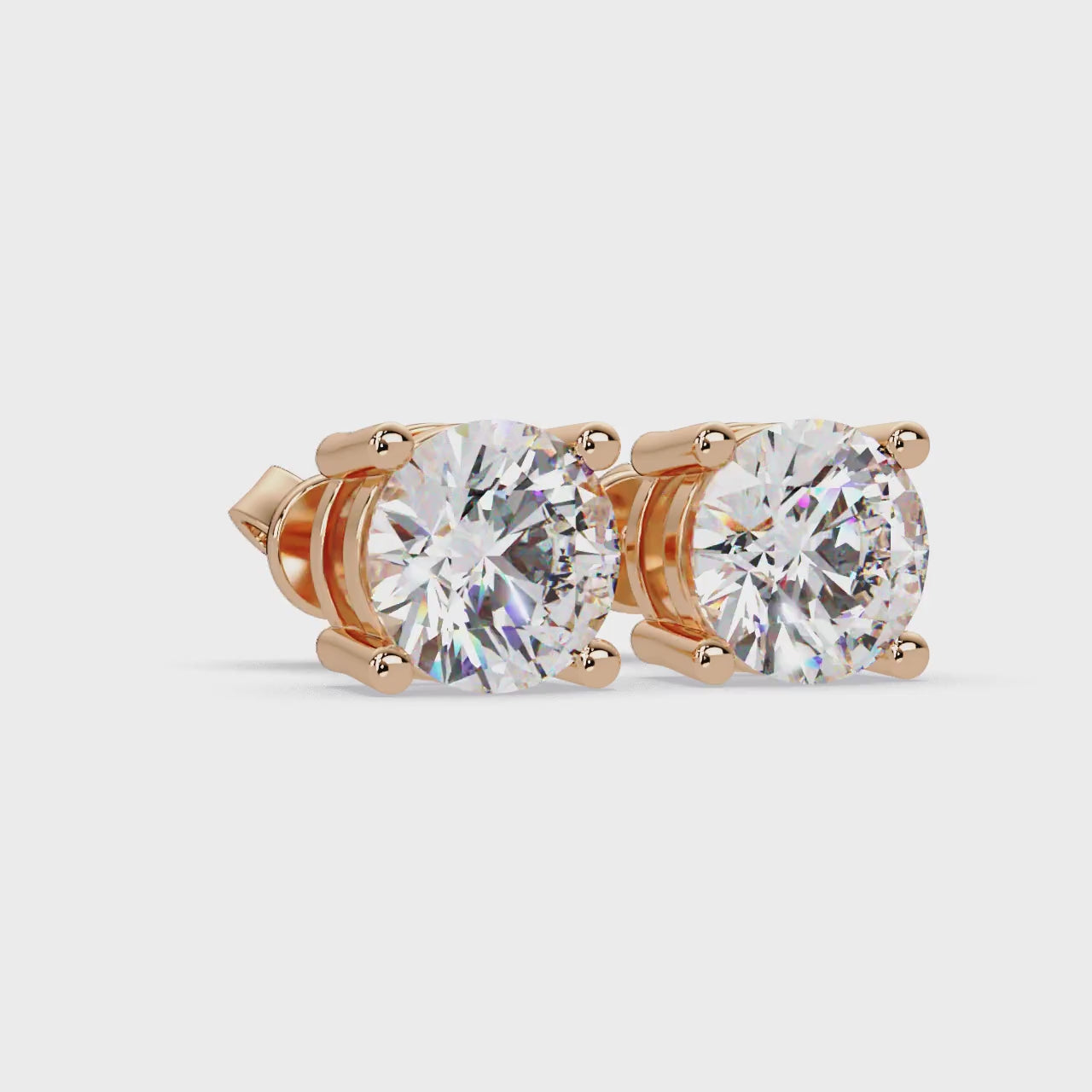 Round Brilliant Cut Solitaire Stud Earrings – 2.57 CTW