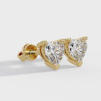 Heart Shaped Diamond Stud Earrings