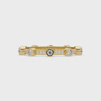 Round Cut Bezel Set Diamond Eternity Band in Gold