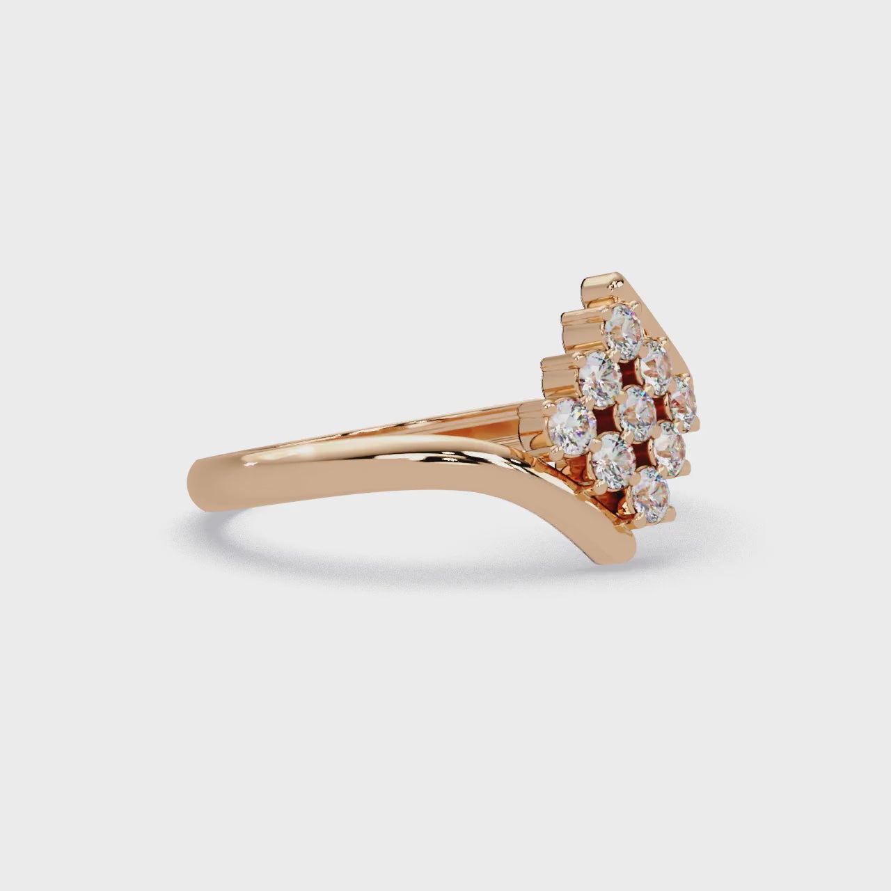 Round Diamond Cluster Engagement Ring