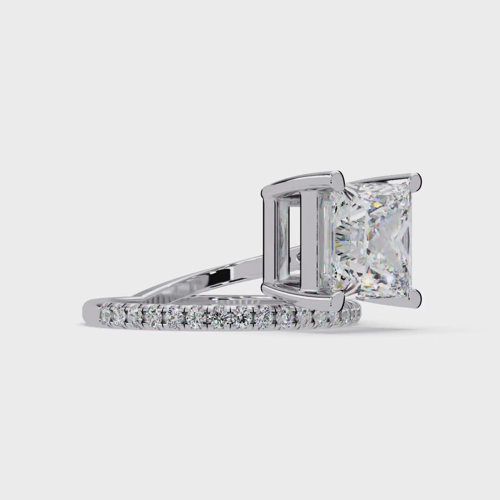 Princess Cut Diamond Split Shank Engagement Ring