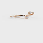 Oval Halo Open Diamond Cuff Bracelet