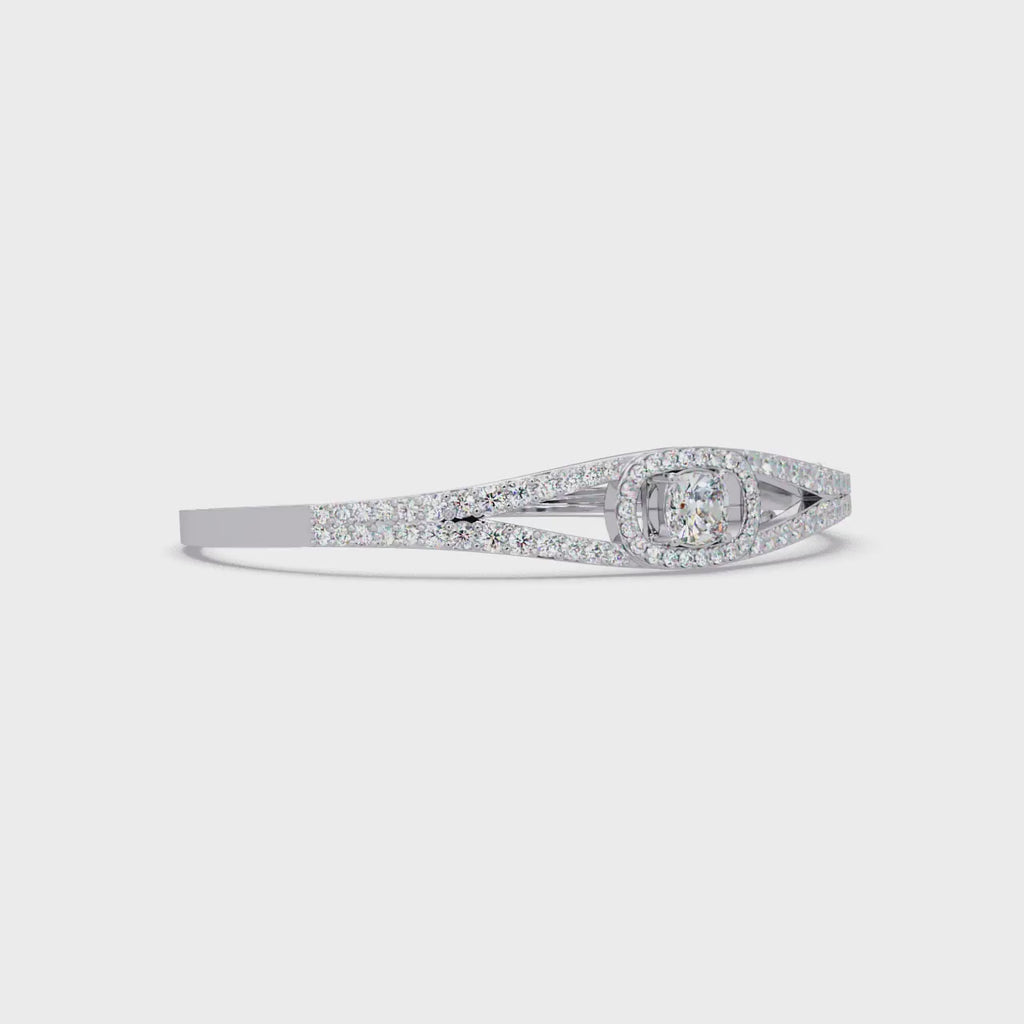 Open Cushion Halo Diamond Bracelet