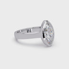 Modern Bezel Set Marquise Cut Diamond Rin