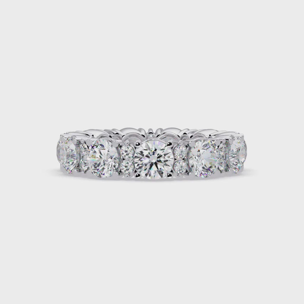 Round Cut Diamond Eternity Band in Gold