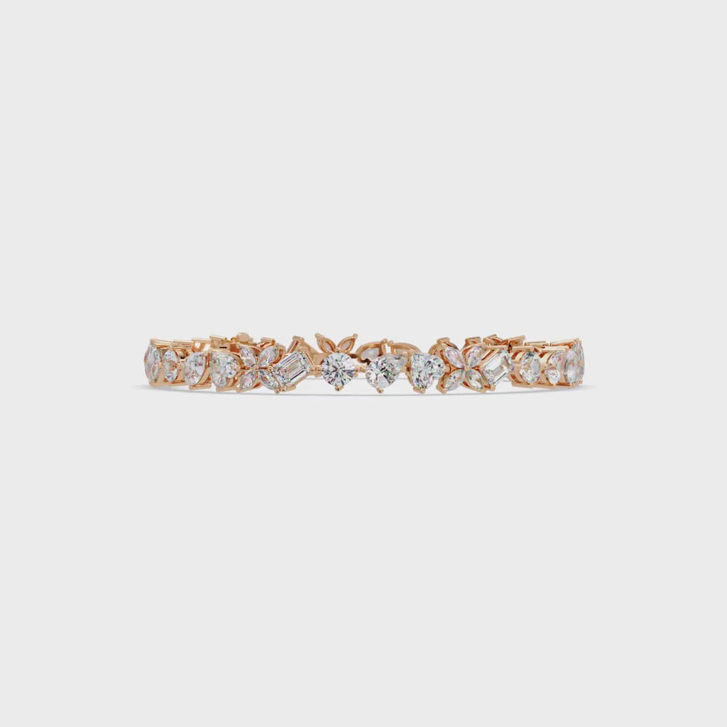 Floral Symphony Diamond Tennis Bracelet