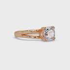 Cushion Cut Diamond Split Shank Solitaire Engagement Ring