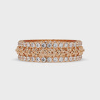 Radiant Cut Diamond Floral Eternity Band Ring