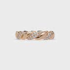 Round Diamond Twisted Infinity Band Ring in Gold