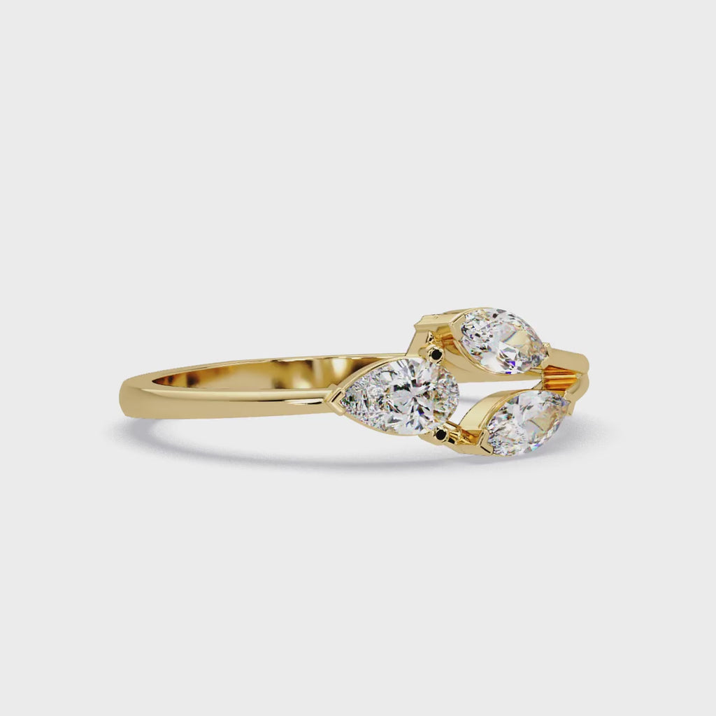 Marquise & Pear Diamond Bypass Engagement Ring