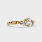 Marquise & Pear Diamond Bypass Engagement Ring