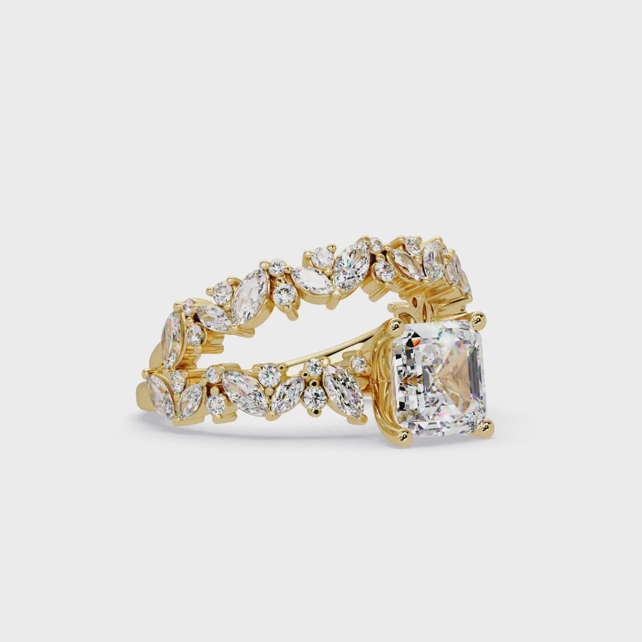 Nature Inspired Diamond Bridal Ring