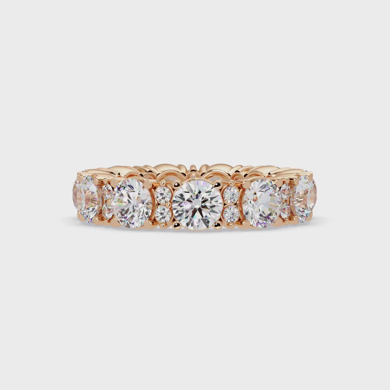 Round Cut Diamond Eternity Band in Gold