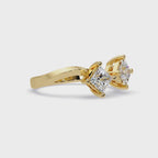 Princess Cut Diamond Open Cuff Ring
