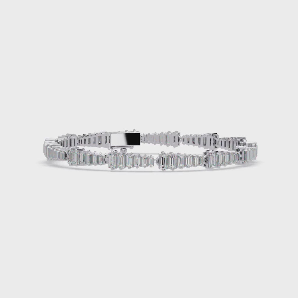 Luxury Baguette Cut Tennis Bracelet for Women