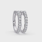 Classic Round Diamond Hoop Earrings