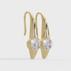 Modern Round Brilliant Diamond Spike Stud Earrings in Gold
