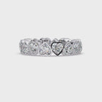 Heart Shape Diamond Bezel Eternity Ring