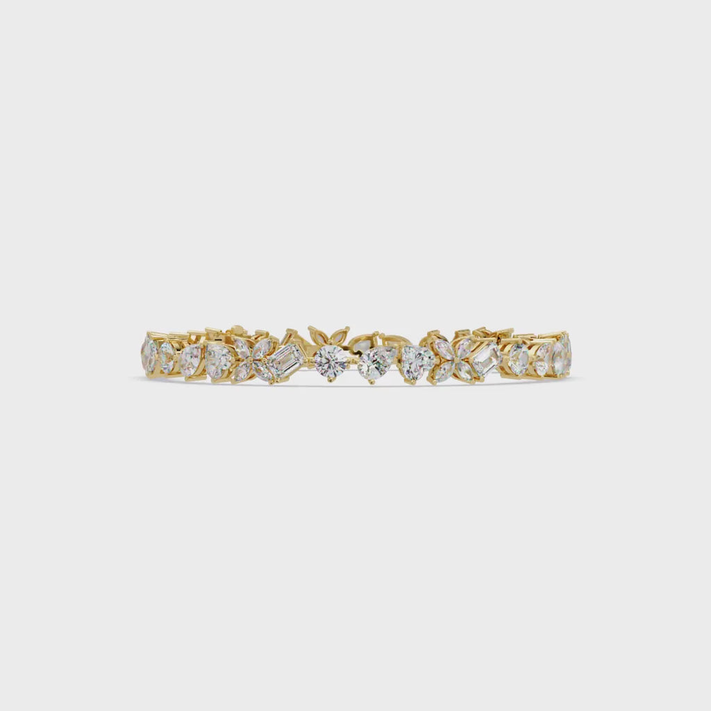 Floral Symphony Diamond Tennis Bracelet