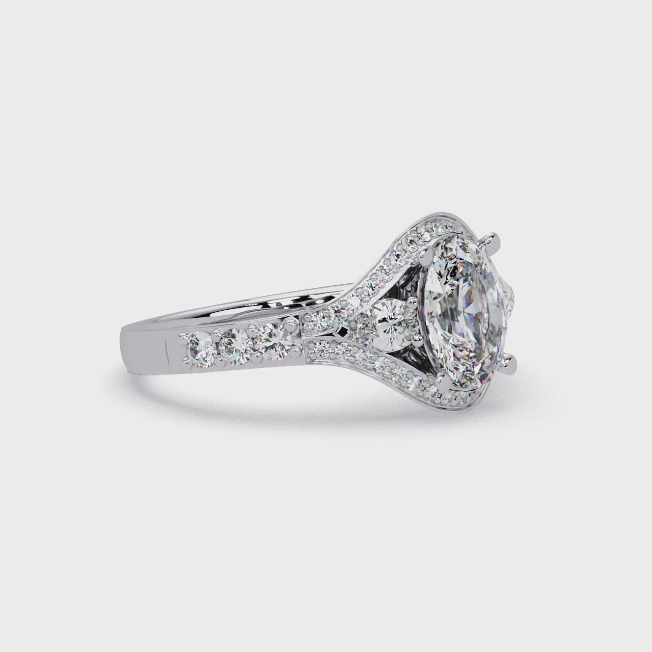 Exquisite Vintage Multi-Shape Diamond Halo Cluster Ring