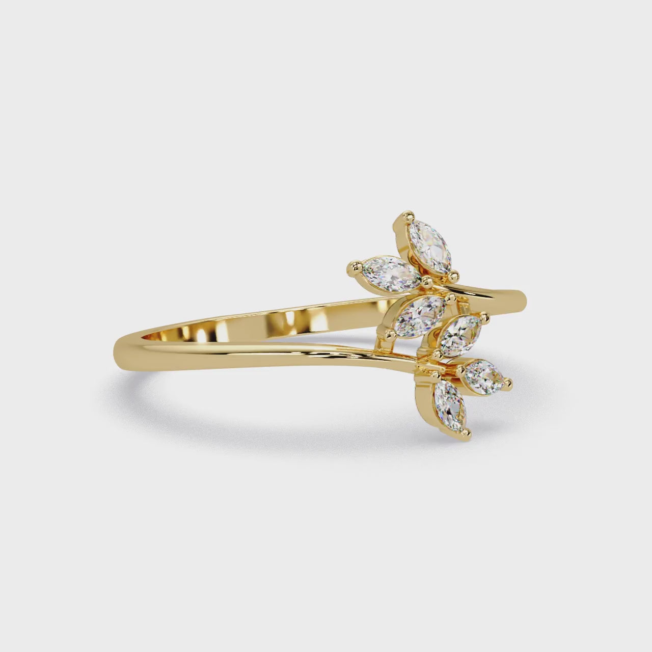 Marquise Diamond Leaf Engagement Ring