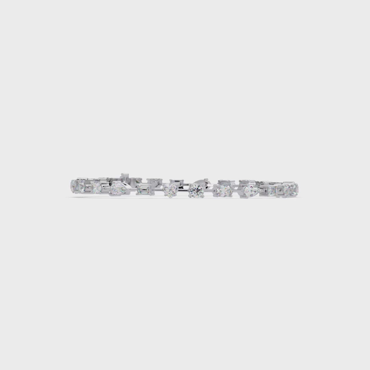 Mixed Shape Diamond Tennis Bracelet in 14K & 18K Gold