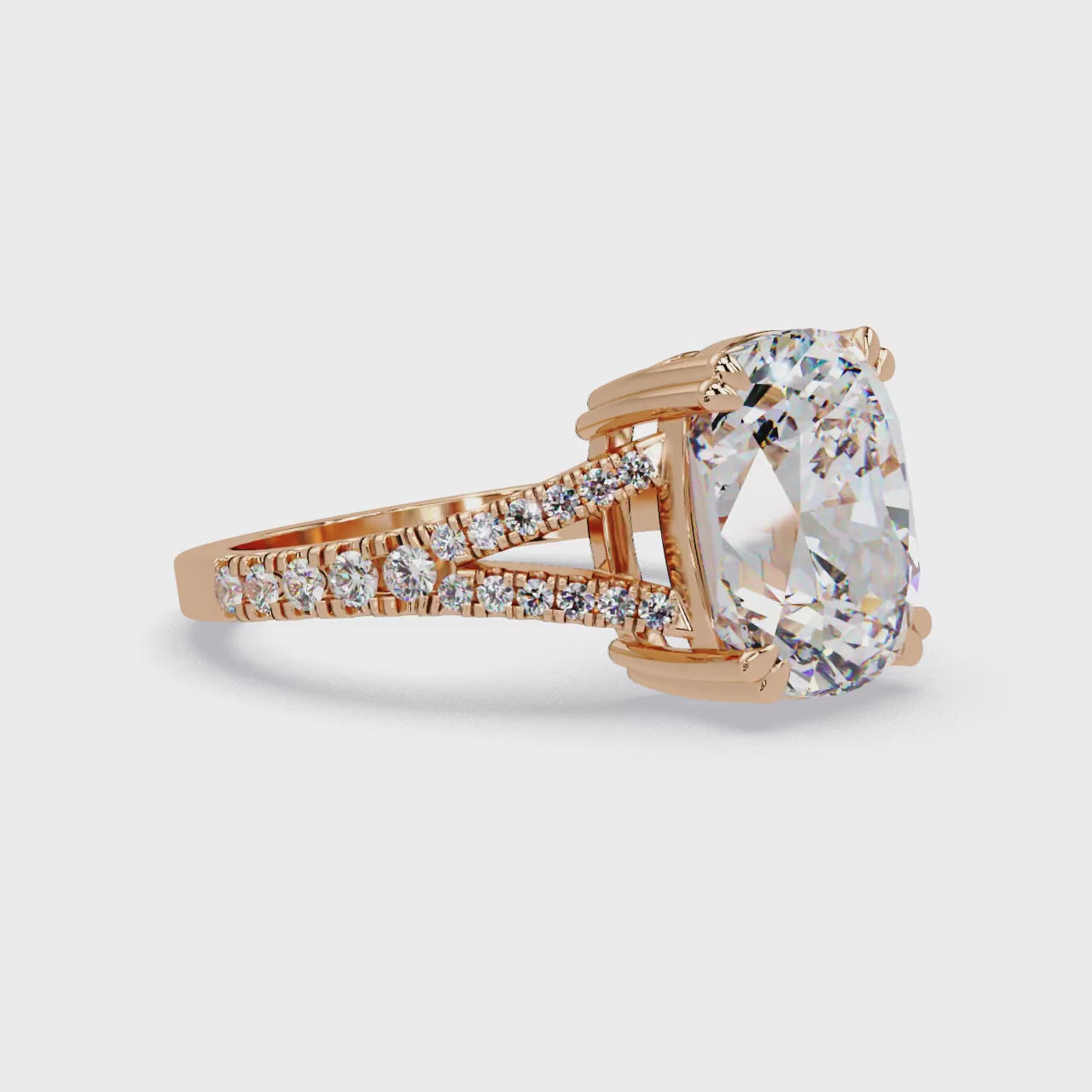 Vintage Cushion Cut Solitaire Engagement Ring