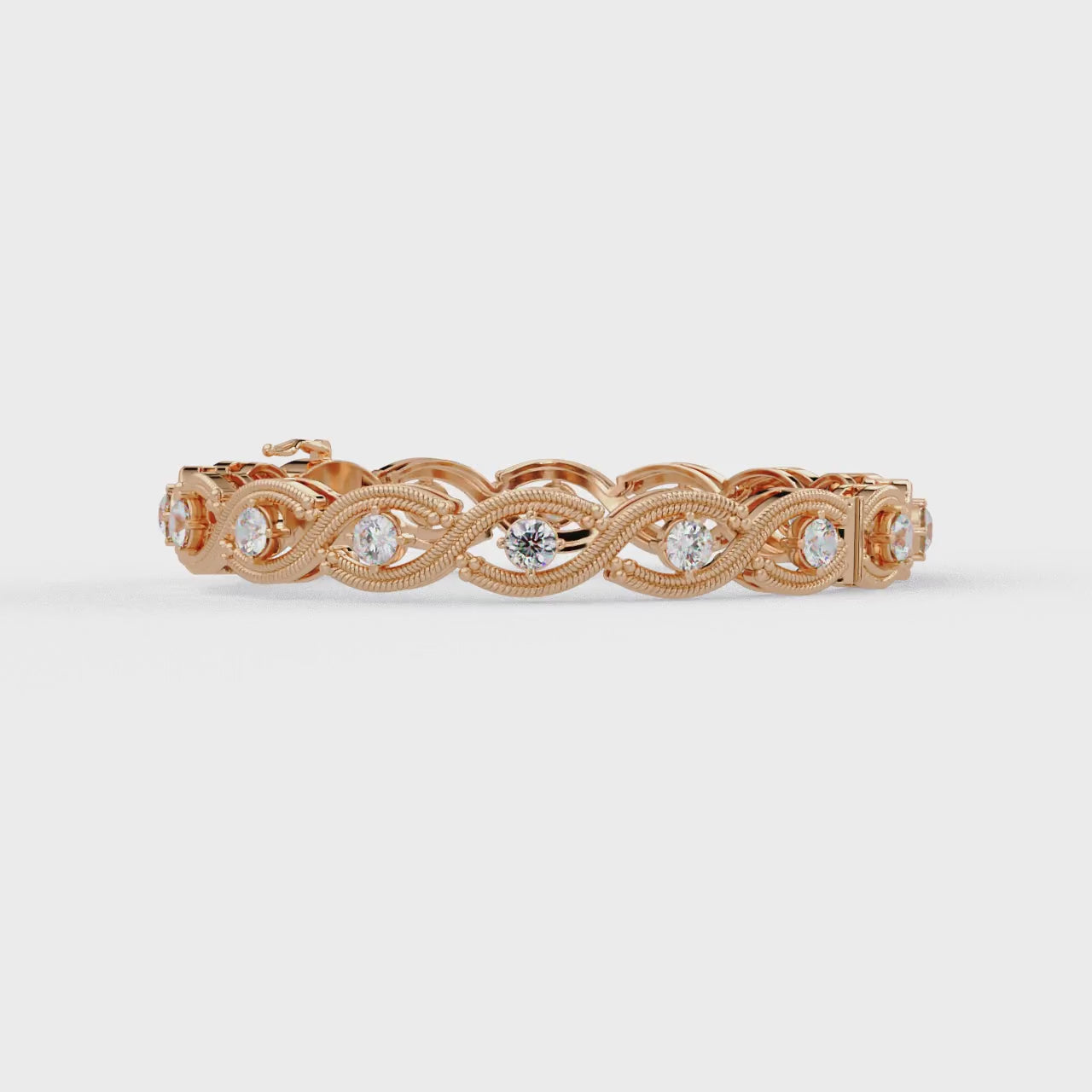 Round Diamond Open-Link Tennis Bracelet
