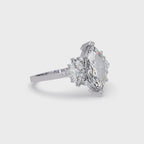 Marquise Cut Floral Diamond Engagement Ring