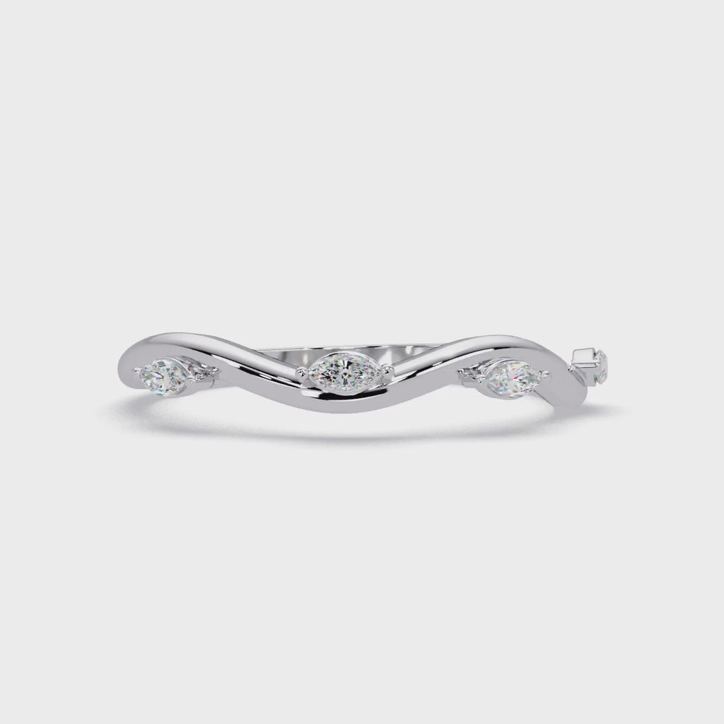 Elegant Marquise Diamond Wedding Band Ring