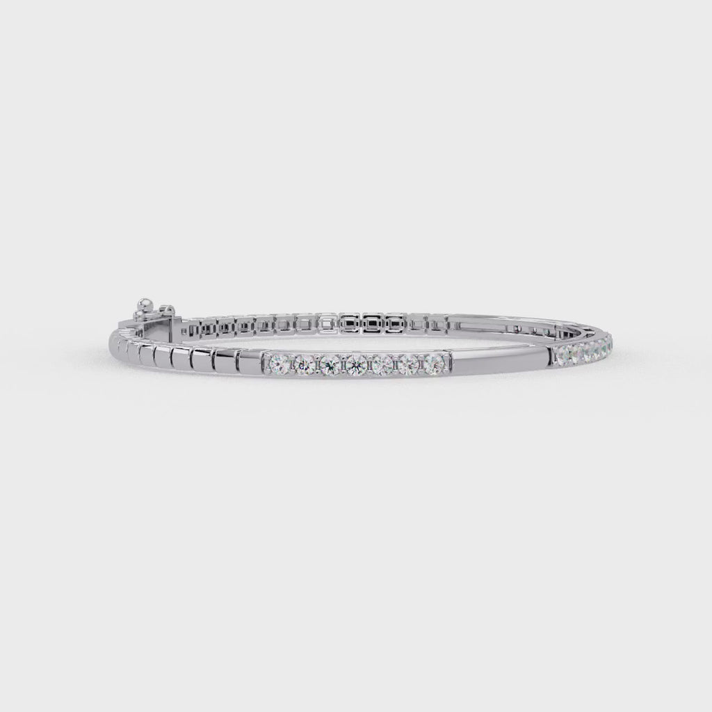 Classic Round Diamond Bar Tennis Bracelet