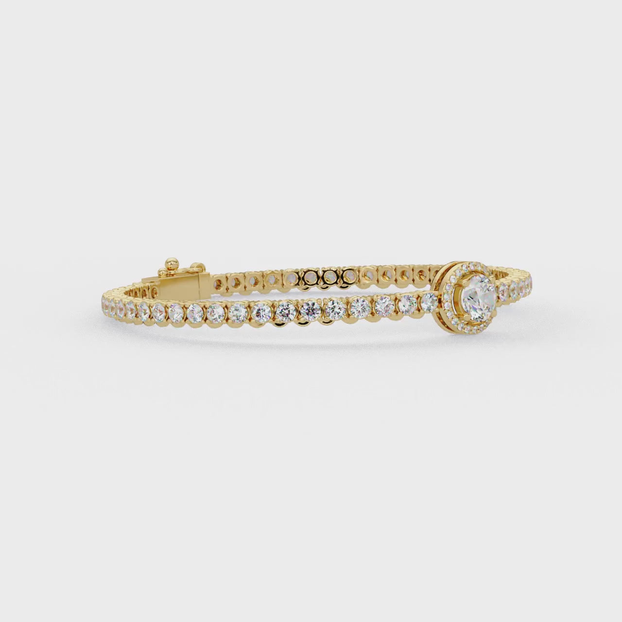 Round Halo Diamond Tennis Bracelet