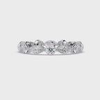 Marquise and Round Cut Diamond Eternity Ladies Ring