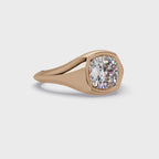 Modern Bezel Set Cushion Cut Diamond Ring