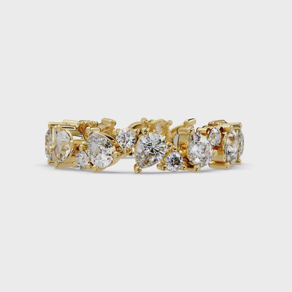 Pear & Round Cut Diamond Ladies Ring
