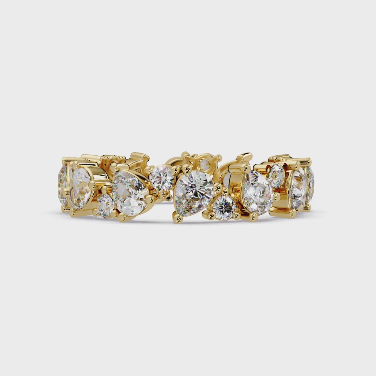 Pear & Round Cut Diamond Ladies Ring