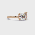 Round Cut Diamond Cluster Side Stones Engagement Ring