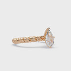 Twisted Rope Pear Diamond Solitaire Engagement Ring